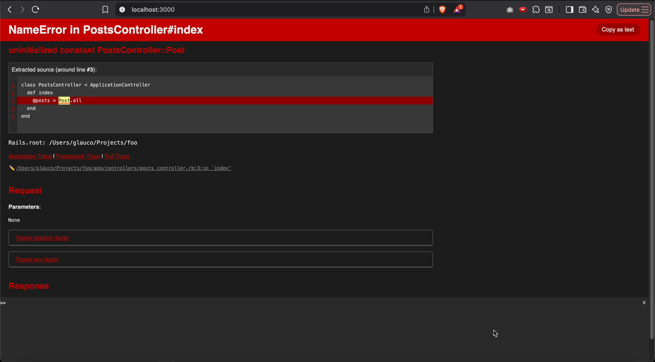 Demo: opening file from error page in Rails 8.1
